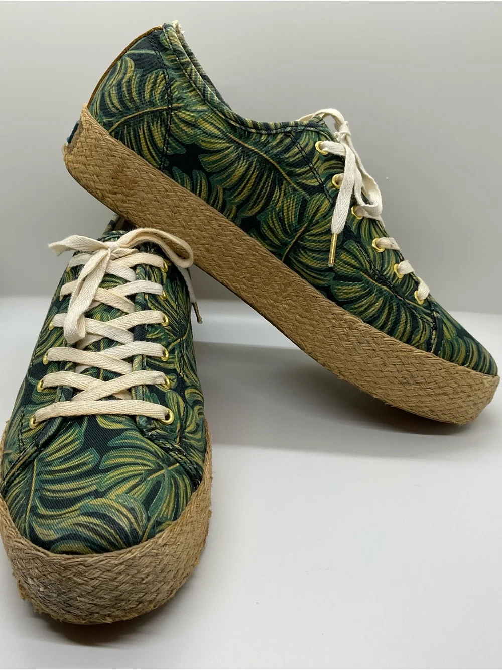 WOMEN'S KEDS X RIFLE PAPER CO TRIPLE KICK PALMS PLATFORM Espadrille SNEAKER 8.5